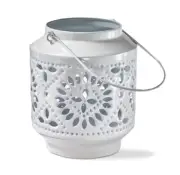 TAG Aura Enamel Lantern Medium, White Candle Holder (G19808)
