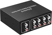 Birfcek 4 Ports Bi-Directional R L Audio Switcher Box Audio Rotary Switch Plug and Play Audio Splitter for TV Game Console