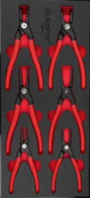 Ampro Industrial Snap Ring Pliers Set 5" & 7" 6 Piece TS38941