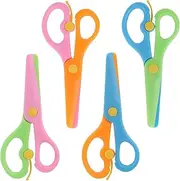 4 Pack Kids Scissors Safety Scissors for Kids Toddler Scissors Left/Right Handed Use Childrens Scissors Kids Safety Scissors Suitable for Crafts Scrapbooks and DIY Photo Art Projects