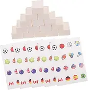 JUMPLAWN Outdoor Seaside Game Blocks 65 Tiles Mahjong Style Sports Set for Kids Party Fun