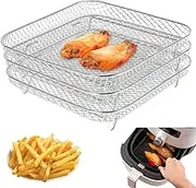 Protoiya Air Fryer Rack Stainless Steel Multi-Layer Accessory Dehydrator Rack Toast Rack Compatible with 5.8QT & 6QT Air Fryers