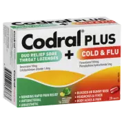 Codral PLUS 16 Sore Throat Lozenges + 20 Cold & Flu Tablets Kit Antibacterial