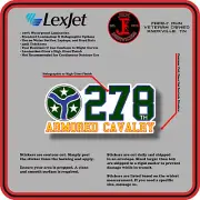 278th Armored Cavalry Waterproof Sticker Decal for Laptops & Water Bottles