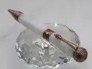 GORGEOUS HIGH QUALITY HANDMADE SOUTHWEST WHITE PEARL ACRYLIC TWIST BALL POINT PE