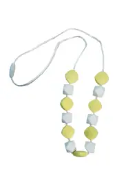 Lil Jumbl Baby Teething Necklace FK016 Yellow/White