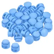 Cord Locks, 30 Pack Round Spring Toggle Stopper, Light Blue