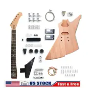 DIY Guitar Kit Electric Guitar Neck 22 Fret Rosewood Fretboard for Guitar Head