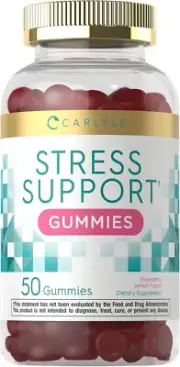 Stress Relief Gummies | 120 Count | with GABA and L Theanine | Non-GMO, Gluten