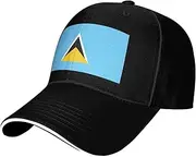 [SSIULUS] Flag of Saint Lucia Casquette Cap Hats,Trucker,Baseball Cap with Snapback,Perfect for Summer,Golf