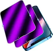 HPTech (2 Pack) Designed for iPhone 13 Pro Max, iPhone 14 Plus 6.7-Inch Privacy Screen Protector, Tempered Glass Film, Purple Gradient Anti Spy Anti Blue Light HD Full Coverage