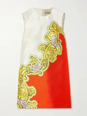 [ALÉMAIS] ALÉMAIS - Sierra Printed Satin-twill Mini Dress - Orange - UK 14 UK 14 Orange