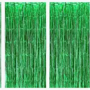 Jungle Greenery Extravaganza - 2 Pack of XtraLarge Green Streamer Backdrops (8x3