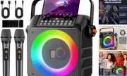 Karaoke Machine for Adults Kids: Portable Bluetooth Speaker with 2 Wireless