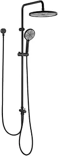 Decaura WELS Twin Hose Shower System 10" Rain Shower Head Set Sliding Rail Adjustabel Bracket 2 in 1 Set Bathroom Retrofit (Matt Black)