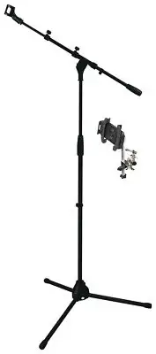 Rockville Microphone Mic Stand w/ Boom+Tripod Base+Smartphone/Tablet/iPad Mount