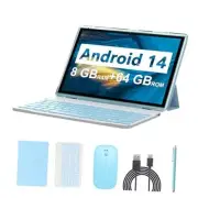 Android 14 Tablet, 10.1 inch 8GB RAM+64GB ROM/1TB(Max), 2 in 1 Tablets with