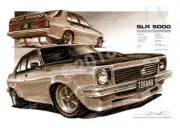 1976 HOLDEN TORANA SLR5000 SEPIA TONE A1 STRETCHED CANVAS (HL11)