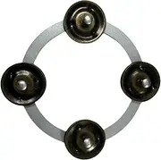 JunZheHub Cymbal Hi Has Tamburin Single Row with Bells Hell Sound for Children Adults KTV, silver