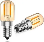 TobeBright 1W E14 LED Bulbs Vintage, Amber Glass E14 LED Filament Bulb, Soft Light Warm White 2200K, SES Small Screw Bulbs, T22 Tubular Glass Bulb, 10W-15W Equivalent, Non-Dimmable, 2 Pack