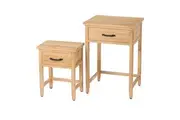 Society Home Juliet Side Tables 2pcs Set White Wash & Black 45x38x64.5cm/35x24.5x45cm