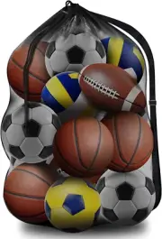 Extra Large Sports Ball Bag Mesh, Basketball Bags Team Balls, Adjustable Shoulde