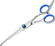 Dog Scissors, Dog Grooming Scissors with Safety Tip, Curved Grooming Scissors, Stainless Steel, Silver Curved Scissors, Cat Grooming Scissors, Dog Grooming Scissors