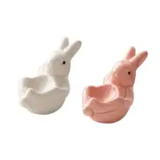 Ceramic Rabbit Shaped Eggs Cup Holder Porcelains Eggs Cup Easter Eggs Display