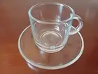 Brand New Nespresso Set of Vertuo Lungo Clear Glass Coffee Cup and Saucer