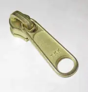 YKK 5 C | (x10) Long Tab Zipper Slider/Pull Gilt Gold 5C MADE IN USA