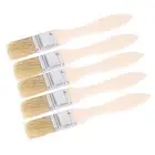 5Pcs Outdoor Camping BBQ Barbecue Grill Basting Oil Brush Wooden Handle GO