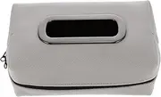 DONFAMDS Car Tissue Holder Portable Sun Visor Napkin Holder for Cars Flexible PU Leather Tissue Storage Box for Trucks and Boats Easy Installation Grey Color