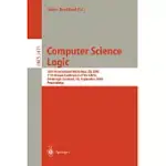 COMPUTER SCIENCE LOGIC: 16TH INTERNATIONAL WORKSHOP, CSL 2002, 11TH ANNUAL CONFERENCE OF THE EACSL, EDINBURGH, SCOTLAND, UK, SEP