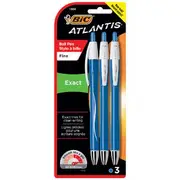 BIC Atlantis Exact Retractable Ballpoint Pen 0.7 Blue 3 Pack