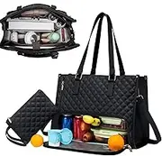 2 in 1 Lunch Tote Bag, Lunch Bag for Women & Men, Leakproof Insulated Lunch Box Bag, Laptop Bags with Lunch Compartment, Large Capacity Computer Handba-g, Stylish Picnic Bags
