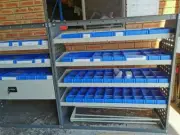 Blue Plastic Space Saving Storage Bin Tub Box Fit Van Caddy Shelving
