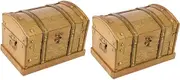 Pcs Retro Pirate Storage Box Wooden Treasure Box Toy for Boys and Girls Pirate Theme