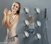 Luxury Bathroom Shower Set LED 20" Rain Shower Head Set Body Massage Spray Jets