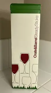 Crate&Barrel Steady Sticks Wine Glass Holders Pair for Picnics,Camping,Beach ETC