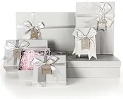 Jetec 6 Packs Rectangle Gift Boxes with Lids Assorted Sizes Nesting Gift Boxes with Ribbon Large Wrapping Boxes for Graduation Presents Birthday Bridesmaid Wedding Baby Shower Party Favor(Silver)