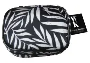 Pill Box, 8 Compartments, Leaf Fabric Case By DM Merchandising, Brand New