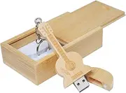 Guitar Shaped Maple Wood Memory Stick USB Flash Drive in Wood Box (3.0/32GB, Bamboo wood)