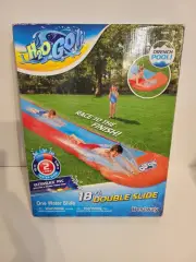 H2O GO! 18' Double Lane Water Slide Swimming Kids Summer Fun Drench Pool NIB