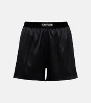 [Tom Ford] Tom Ford Silk-blend shorts UK 16 black