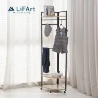 在飛比找momo購物網優惠-【LiFArt】省空間角落衣帽架(衣櫥/衣櫃/置物架/掛衣架