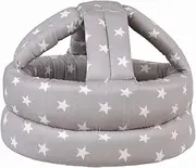 Baby Head Protector Baby Infant Head Helmet Soft Headguard for Toddler Learning to Walk for Crawling Head Cushion Bumper Bonnet Grey Star