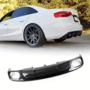 Carbon Fiber Rear Bumper Lip Diffuser Spoiler Fit for Audi A4 B9 Sedan Non-Sline (for: Audi)