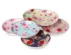 Btat- Porcelain Bone China Floral Dessert Plates 8" Set of 6 Deep Plates 2024