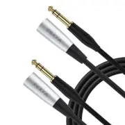 3ft 1/4" TRS to XLR Male Microphone Mic Cable Balanced with 3-Pin, 2 Packs