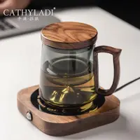 在飛比找ETMall東森購物網優惠-Cathyladi 玻璃杯茶水分離泡茶杯家用帶蓋過濾喝茶水杯